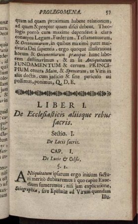 Sectio. I. De Locis sacris
