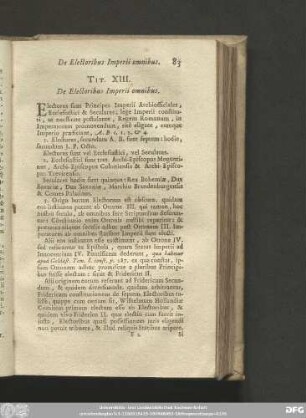 Tit. XIII. De Electoribus Imperii omnibus.