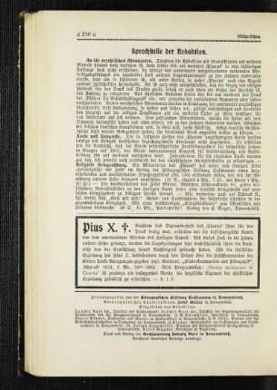 Pius X : [Nekrolog]