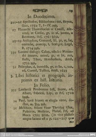3. Libri historici et geograph. inprimis ex hist. literaria