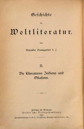 Geschichte der Weltliteratur, 2. Die Literaturen Indiens und Ostasiens