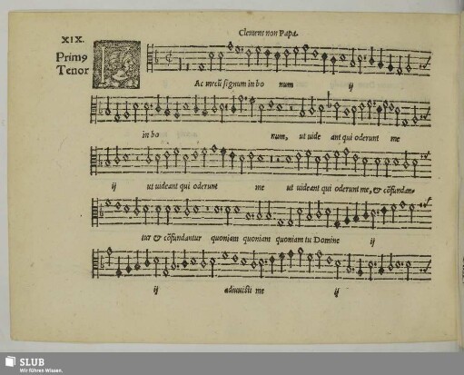 XIX. Clemens non Papa, Jacobus: Fac mecum signum