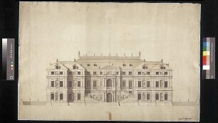 Aufrissvariante der West- oder Ostseite des Palais, Erweiterungsplanung