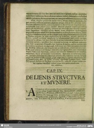 Cap. IX. De Lienis Structura Et Munere