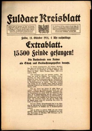 Zweite Ausgabe vom Mittwoch, den 14. Oktober 1914.