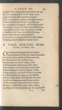 P. Virg. Maronis Aeneidos, Liber XI.