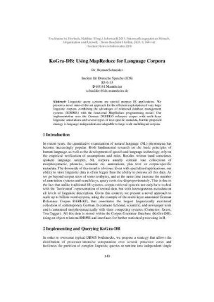 KoGra-DB: Using MapReduce for language corpora