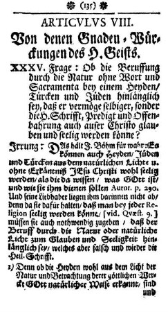 Articvlvs VIII. Von denen Gnaden-Würckungen des H. Geists.