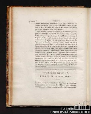 Troisième Section. Formes et proportions.