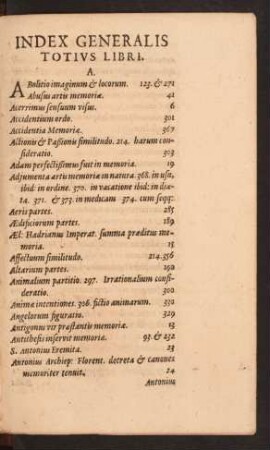 Index Generalis Totius Libri.