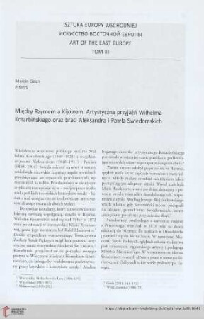 Między Rzymem a Kijowem. Artystyczna przyjaźń Wilhelma Kotarbińskiego oraz braci Aleksandra i Pawła Swiedomskich