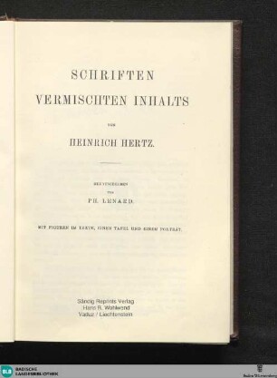 1: Schriften vermischten Inhalts