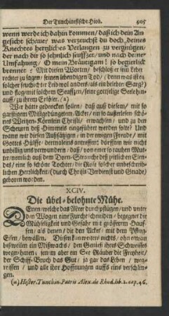 XCIV. Die übel-belohnte Mühe.