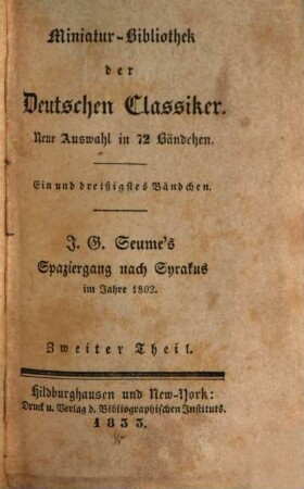 J. G. Seume's Spaziergang nach Syrakus : im Jahre 1802, 2