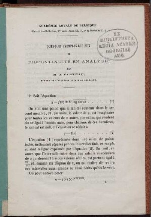 Quelques exemples curieux de discontinuité en analyse