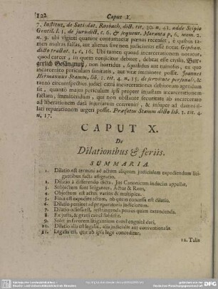 Caput X. De Dilationibus & feriis