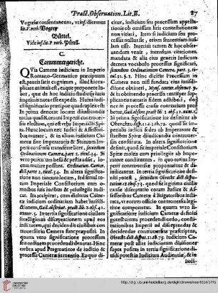 Pract. Observation. Lit. C. Cammergericht