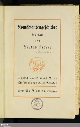 Komödiantengeschichte : Roman