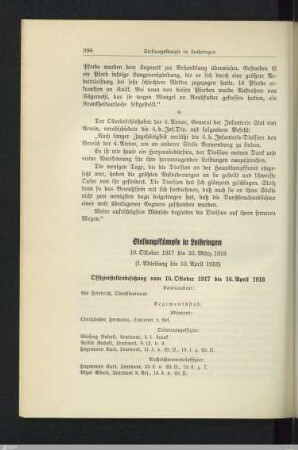 Offizierstellenbesetzung vom 16. Oktober 1917 bis 16. April 1918