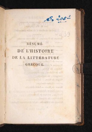 Résumé De L'Histoire De La Littérature Grecque