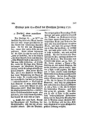 Beylage zum 18ten Stück der Deutschen Zeitung 1792