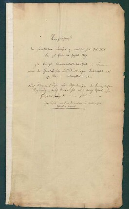 Verzeichniß der sämtlichen Bücher etc, welche seit Oct. 1818 bis zu Ende des Jahres 1819 zur Königl. Universitätsbibliothek in Bonn, wenn die Harleßische und die Duisburger Bibliothek als ihr Stamm betrachtet werden, durch Überweisungen und Schenkungen der Königlichen Regierung, durch Ankäufe und durch Schenkungen Einzelner gekommen sind