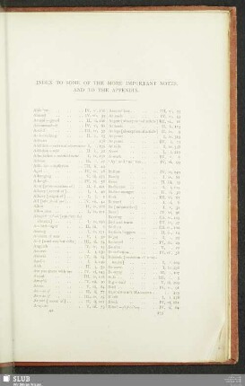 Index To Some Of The More Important Notes, And To the Appendix