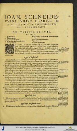Titulus I. De Iustitia et Iure.