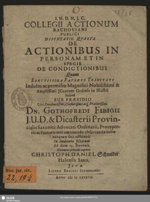 De Actionibus In Personam Et In Specie De Condictionibus