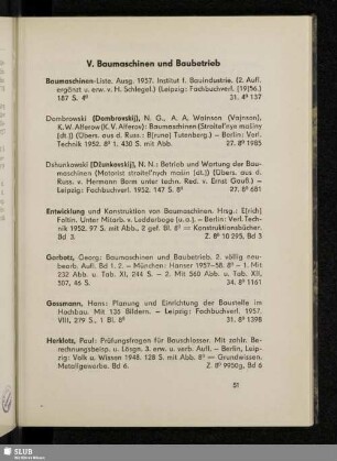 V. Baumaschinen und Baubetrieb