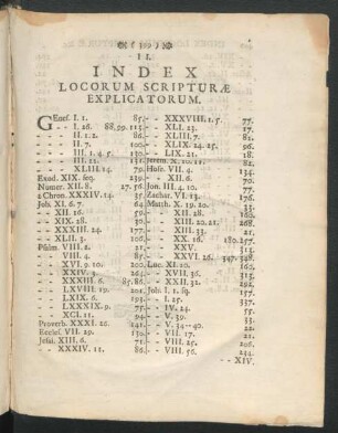 II. Index Locorum Scripturae Explicatorum