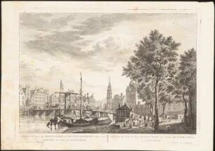 Amstelufer und der Münzturm, Amsterdam: Ansicht des Stadtpanoramas