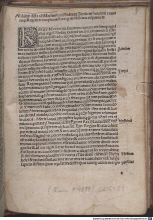 Urbium dicta ad Maximilianum Romanorum regem : 1491.03.16