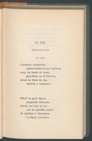 Al sol : Himno de las flores