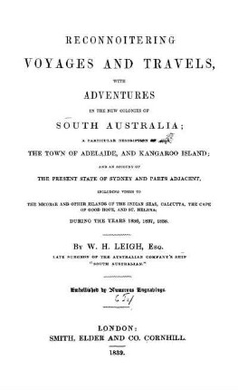 Reconnoitering voyages and travels with adventures in the new colonies of South Australia