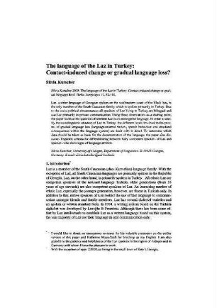 The language of the Laz in Turkey: Contact-induced change or gradual language loss?