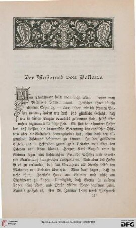 Der Mahomed von Voltaire