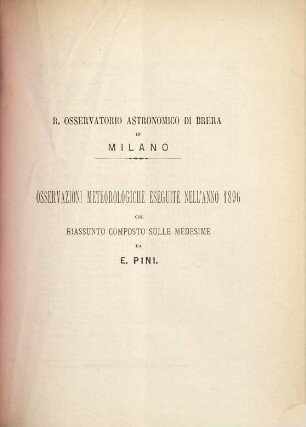 Osservazioni meteorologiche : eseguite nell'anno .... 1896