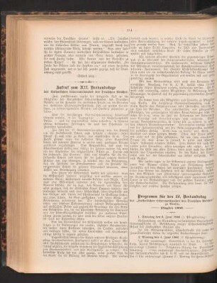 Aufruf zum XII. Verbandstage des katholischen Lehrerverbandes des Deutschen Reiches