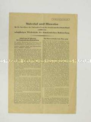 Informations- und Propagandaschrift der Nationalen Front zum 10. Jahrestag der Bodenreform