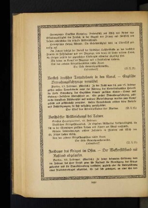 Fortdauer des Krieges im Osten. - Der Waffenstillstand mit Rußland abgelaufen.