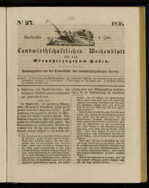 No 27. 1836. 1. Juli