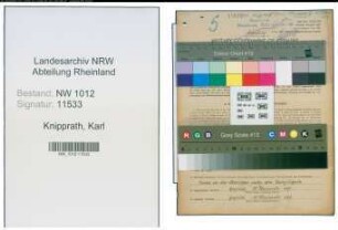 Entnazifizierung Karl Knipprath , geb. 01.10.1906 (Kaufmann)