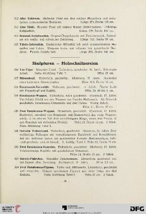 Skulpturen – Holzschnitzereien (Nr. 316-329)