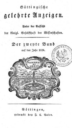 1824,2: Göttingische gelehrte Anzeigen