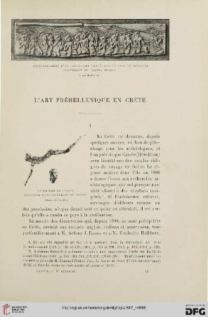 3. Pér. 37.1907: L' art préhellénique en Crète