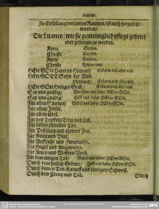 Die Litaney, wie sie gemeiniglich pflegt gebetet oder gesungen zu werden