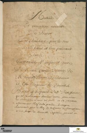 Methode Et invention nouvelle De Dresser Les Chevaux - Cod.Don.827