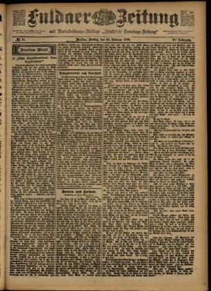Zweite Ausgabe vom Freitag, den 20. Februar 1903.