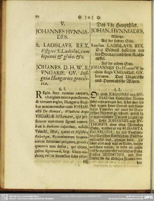Das Vte Hauptstück. Johan. Hunniades